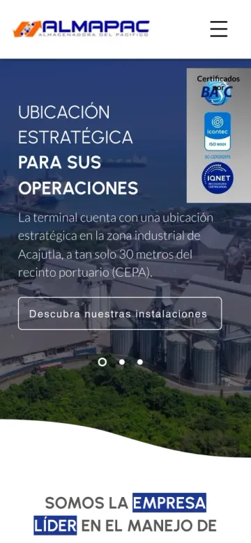 Sitio de ALMAPAC en un teléfono